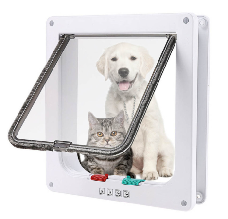 4-Way Lockable Pet Door for Cats & Small Dogs