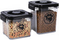 Dog Treat Container, Dog Food Storage with 2 Jars, Airtight Pet Treat Storage with Lids,Small Pet Food Container, Puppy Treats Bin for Kitchen Counter,Freshness Seal-Clear, Rectangle